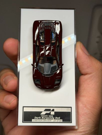 SCM MY64 McLaren F1 1/64 Dark Burgundy Red Mr Bean Ltd Ed 99