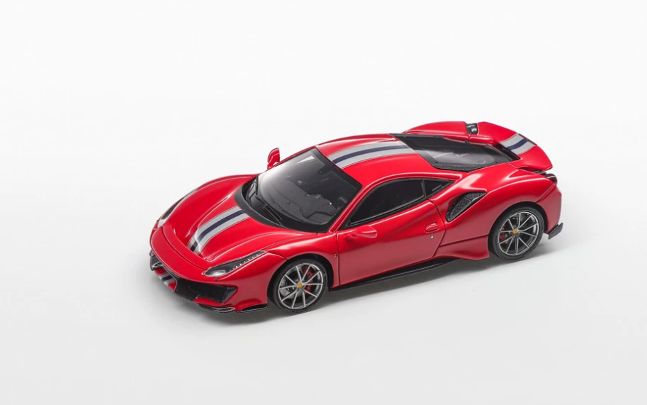 FuelMe TOC 1:64 Ferrari 488 Pista Rosso Fuoco Red Striped Model