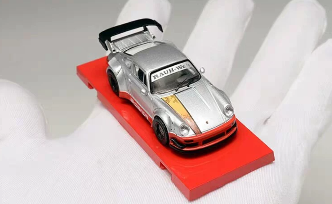 Tarmac Works 1/64 Porsche 930 RWB China Special Edition Silver Red