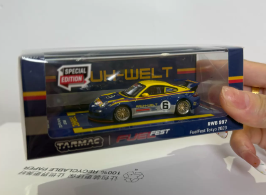 Tarmac Works 1:64 Porsche RWB 997 FuelFest Tokyo 2023 Special Blue/Yellow