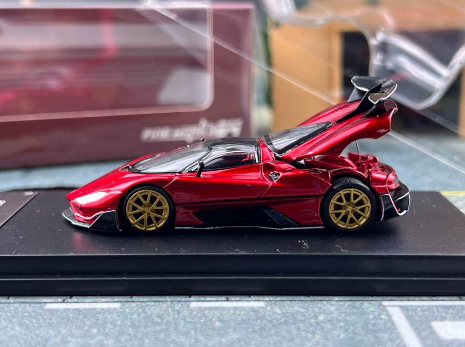 Fine Works 1/64 SSC Tuatara Metallic Red Gold Wheels