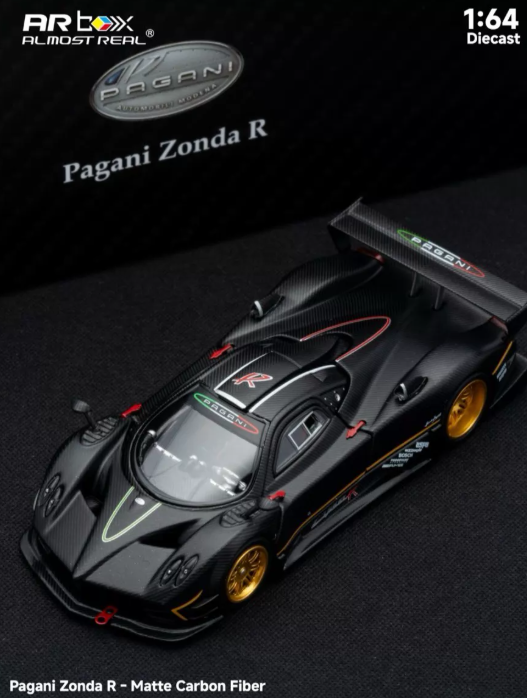 ARbox Almost Real 1/64 Pagani Zonda R Matte Carbon Black Diecast