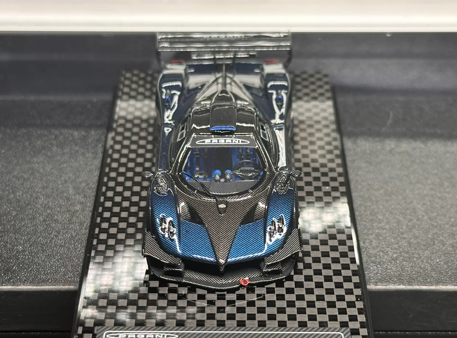 DMH 1/64 Pagani Zonda R Blue Carbon Black Wheels Resin Model