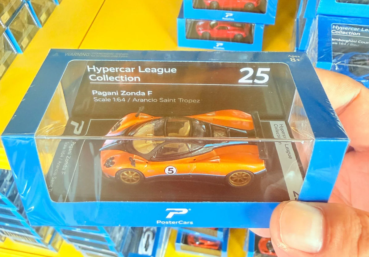 Postercars 1/64 Pagani Zonda F Arancio Saint Tropez Hypercar League 25