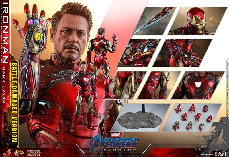 Hot Toys MMS Diecast Iron Man Mark 85 Battle Damaged Endgame