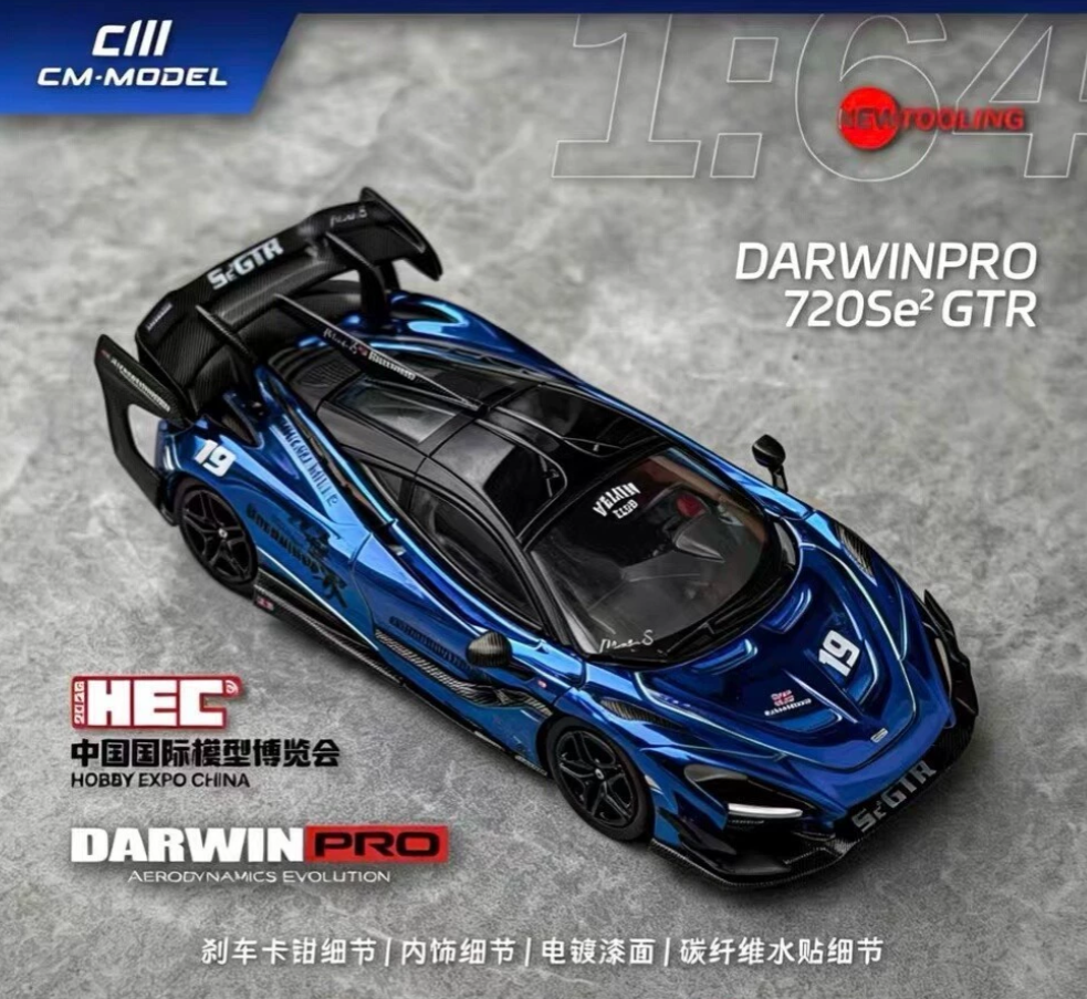 CM Model 1/64 McLaren 720S DarwinPRO 720Se GTR Unchained Blue
