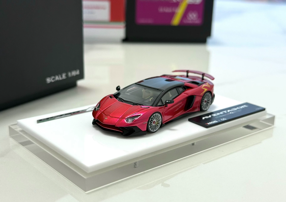 Tardis 1/64 Lamborghini Aventador SV 33 Custom Metallic Red