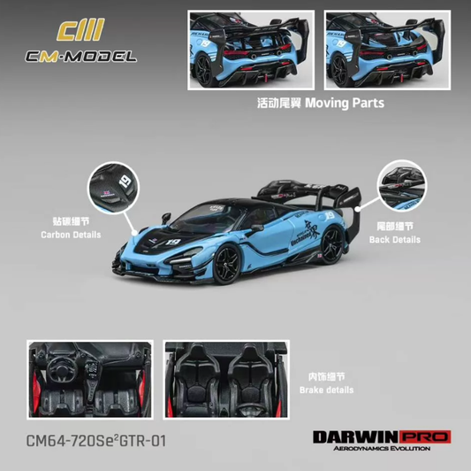CM Model 1/64 McLaren 720S DarwinPRO Se2 GTR Blue Beijing Expo