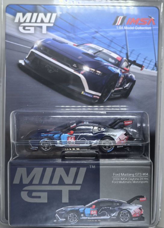 MINI GT 1:64 Ford Mustang GT3 No.64 2024 IMSA Daytona Diecast Car Model