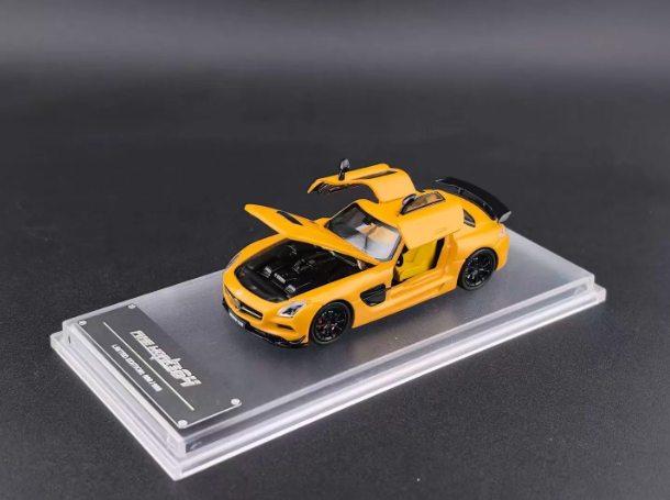 Fine Works64 1/64 Mercedes SLS AMG BS Yellow Alloy Model