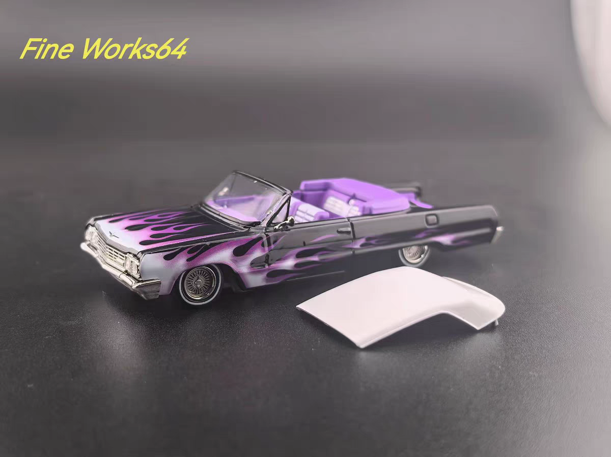 Fine Works 1/64 Chevy Impala Lowrider Purple Flame Edition