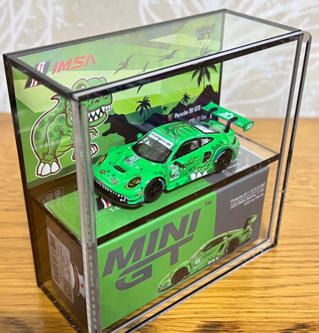 MINI GT Porsche 911 GT3 R 80 2023 IMSA Green Dino Museum 1/64