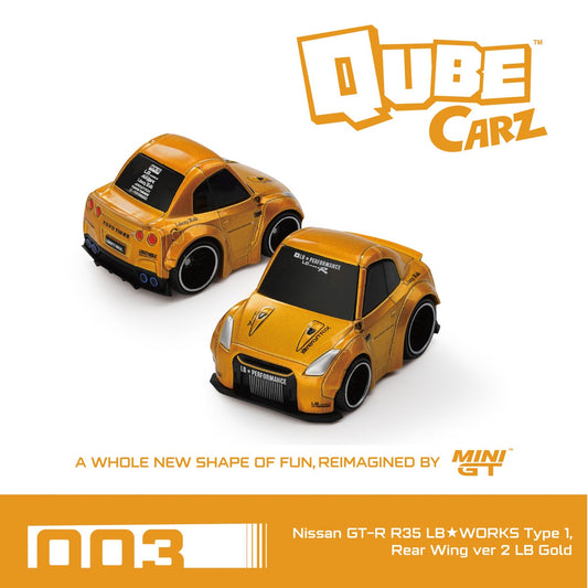 MINIGT QubeCarz 1/64 Nissan GT-R R35 LB Works Type 1 Gold 003 Preorder