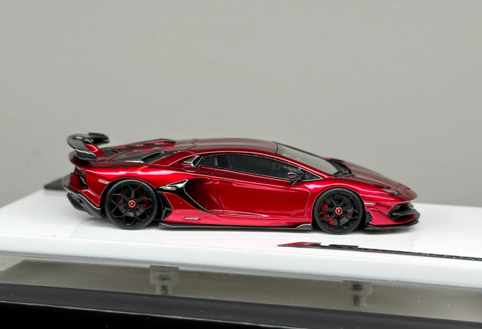Tardis 1/64 Lamborghini Aventador SVJ Metallic Rose Red Resin 149pcs