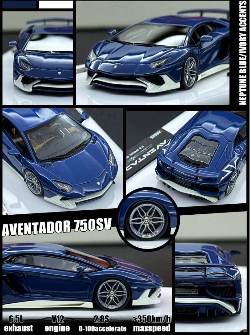TARDIS 1/64 Lamborghini Aventador LP750-4 SV PLB Special Neptune Blue
