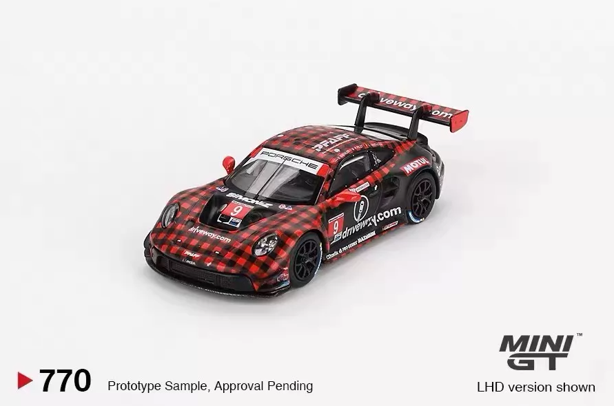 MINI GT 770 Porsche 911 GT3 R Red Plaid 2023 IMSA Winner Boxed 1/64