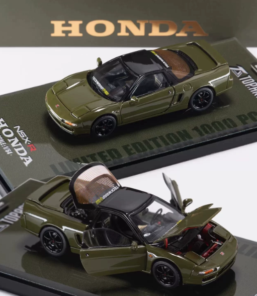 Topart 1:64 Honda NSX NA1 Olive Green Full Opening Alloy Model