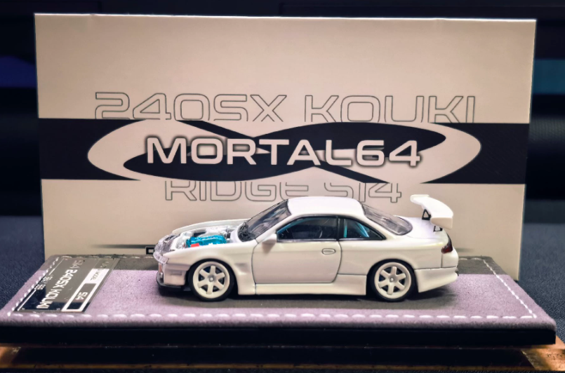 Mortal Model 1/64 Nissan 240SX S14 Kouki Late White Alloy