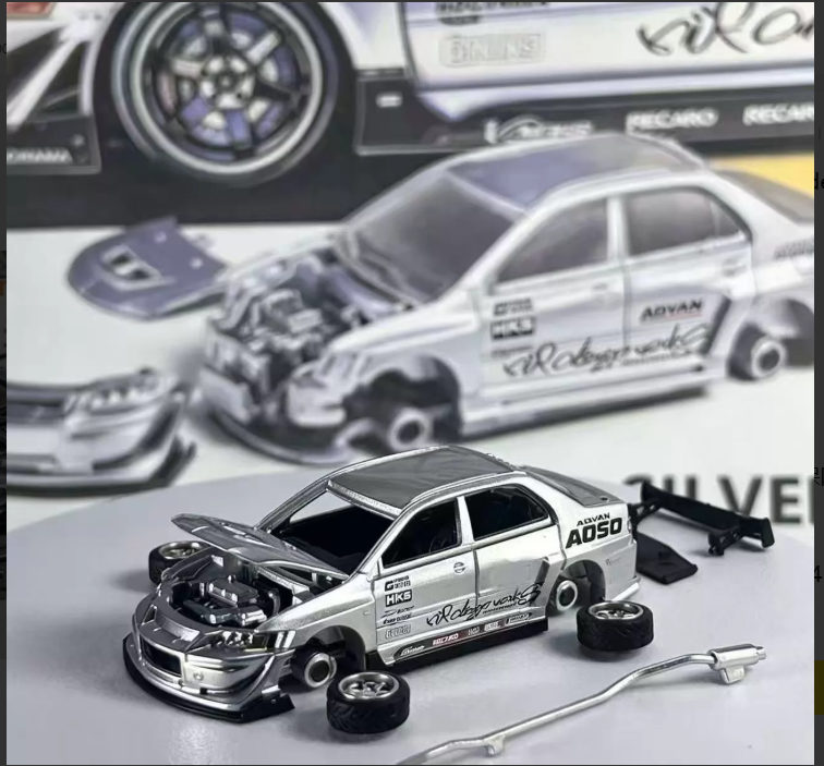 Peako x PP Model 1:64 Mitsubishi Lancer Evolution IX Varis Silver