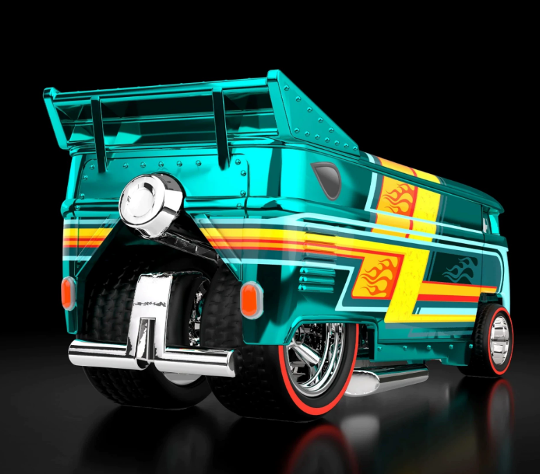Hot Wheels RLC 2024 Volkswagen Drag Bus 1:64 Diecast Teal Yellow Carded