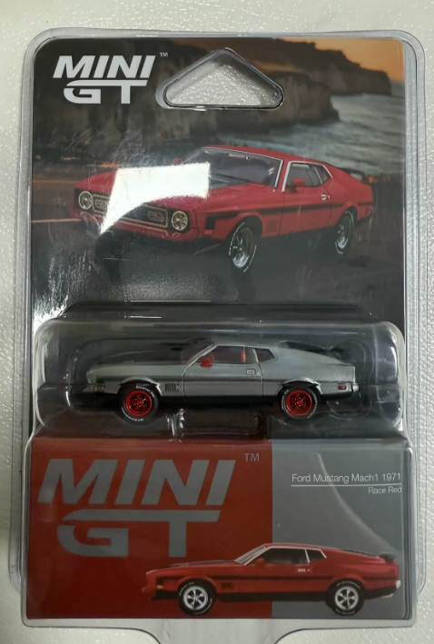 MINI GT 1:64 Ford Mustang Mach 1 1971 Secret Chase Silver Red