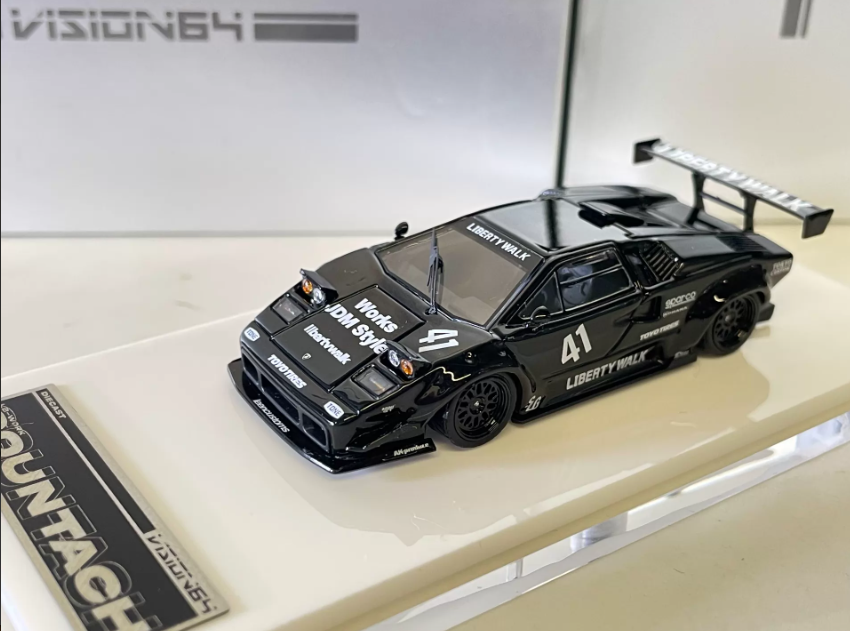 Vision64 1/64 Lamborghini Countach LP500 LB-Works Black