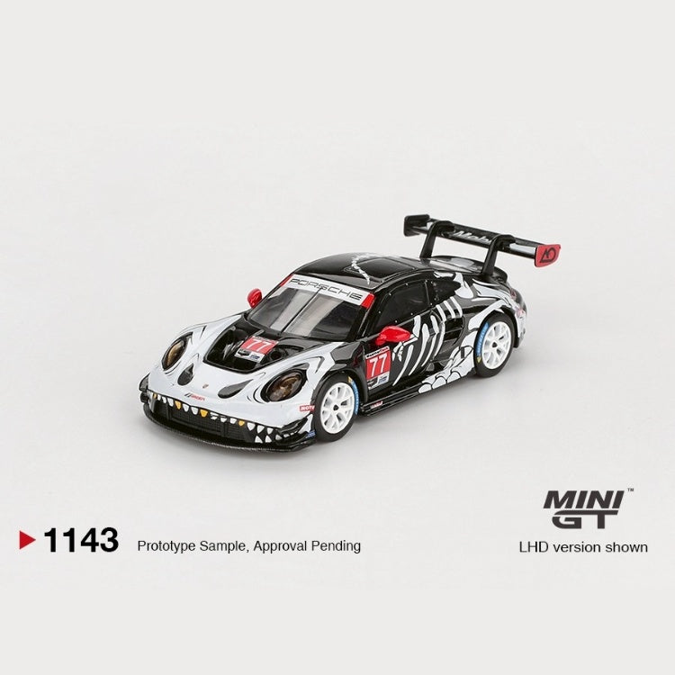 MINI GT 1/64 Porsche 911 GT3 R #77 AO Racing Skeleton Rexy