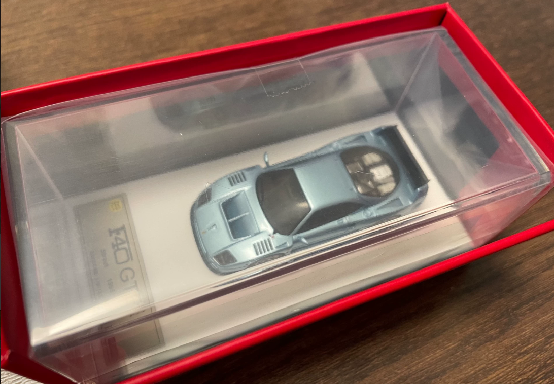 DMH 1:64 Ferrari F40 GTE Ice Blue Resin Model