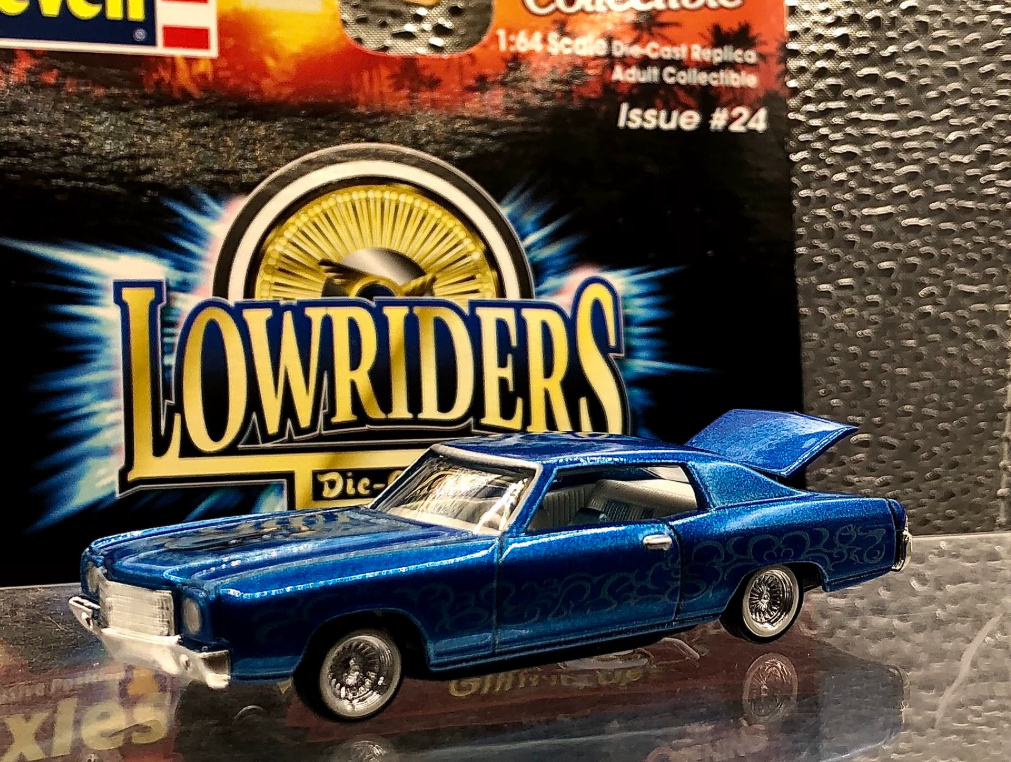 Revell 1:64 '70 Chevy Monte Carlo Lowrider "Grim Reaper" Blue Diecast