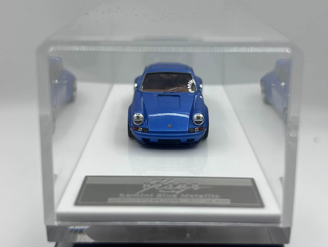 MY64 1:64 Porsche 911 Kaege Retro Turbo Gemini Blue Resin Model
