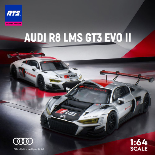 ATS WM 1/64 Audi R8 LMS GT3 Evo II Silver Team Livery Preorder
