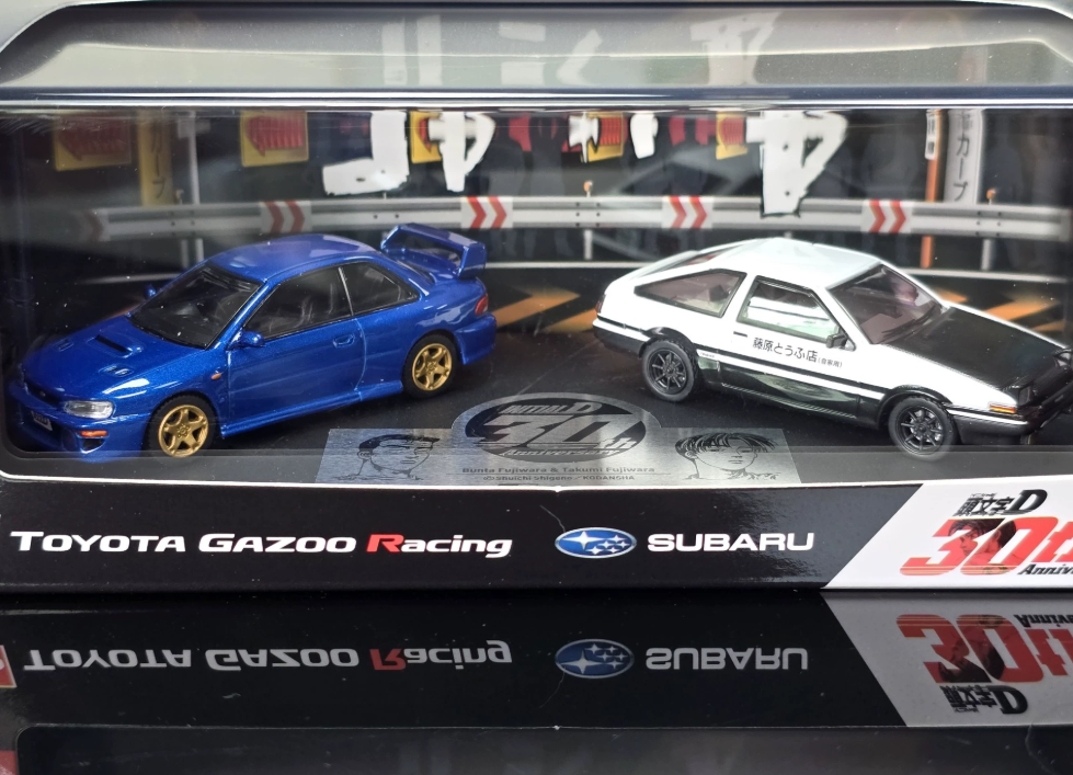 TOYOTA GAZOO Racing SUBARU 1/64 Initial D 30th Anniversary AE86 GC8 Set