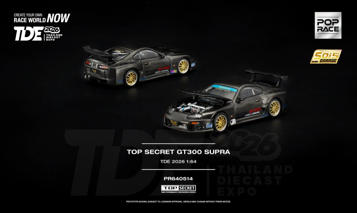 Pop Race PR64-514 1/64 Top Secret GT300 Supra TDE 2026 Show