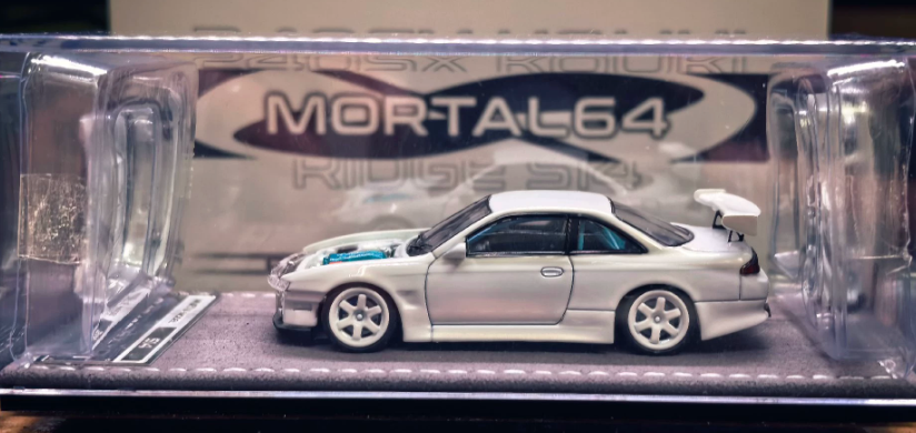 Mortal Model 1/64 Nissan 240SX S14 Kouki Late White Alloy