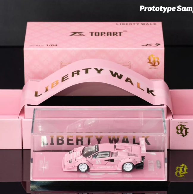 TOPART 1/64 LBWK Countach Pink Full Open
