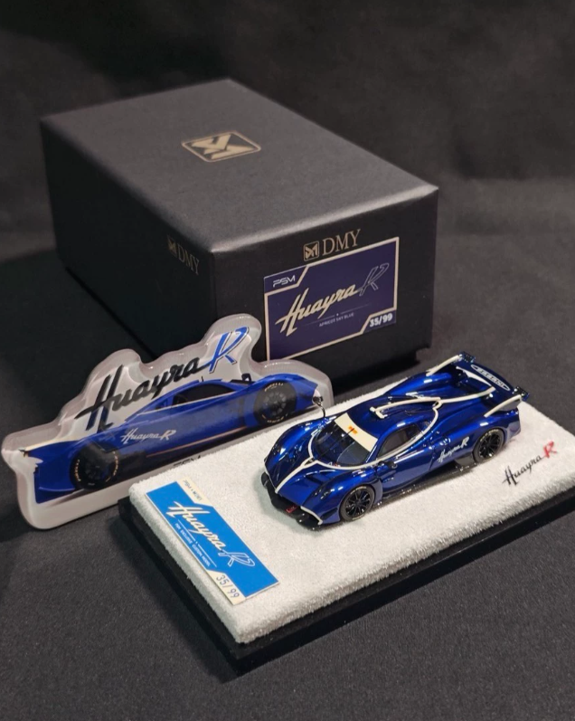DMY x Halo 1/64 Pagani Huayra R Blue Carbon White Livery Limited 99