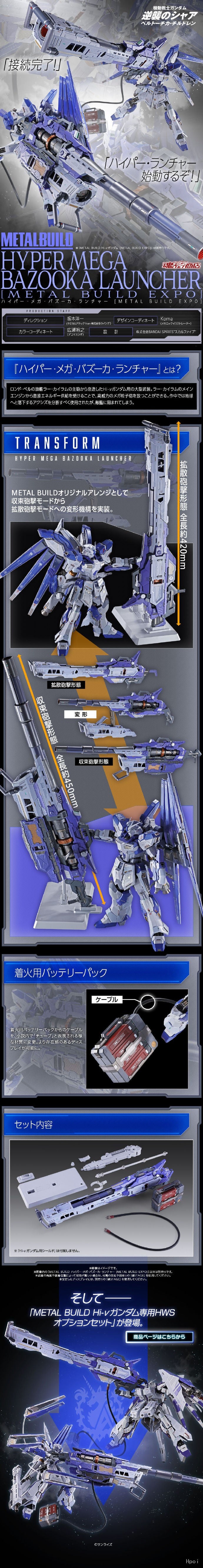 Metal Build Hyper Mega Bazooka Launcher Hi-Nu Gundam Expo Preorder
