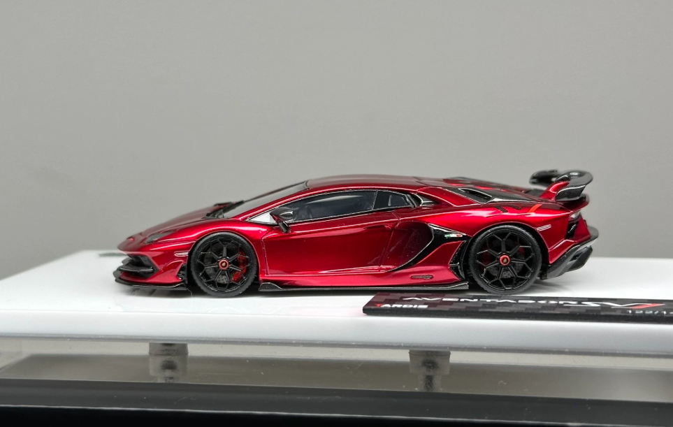 Tardis 1/64 Lamborghini Aventador SVJ Metallic Rose Red Resin 149pcs