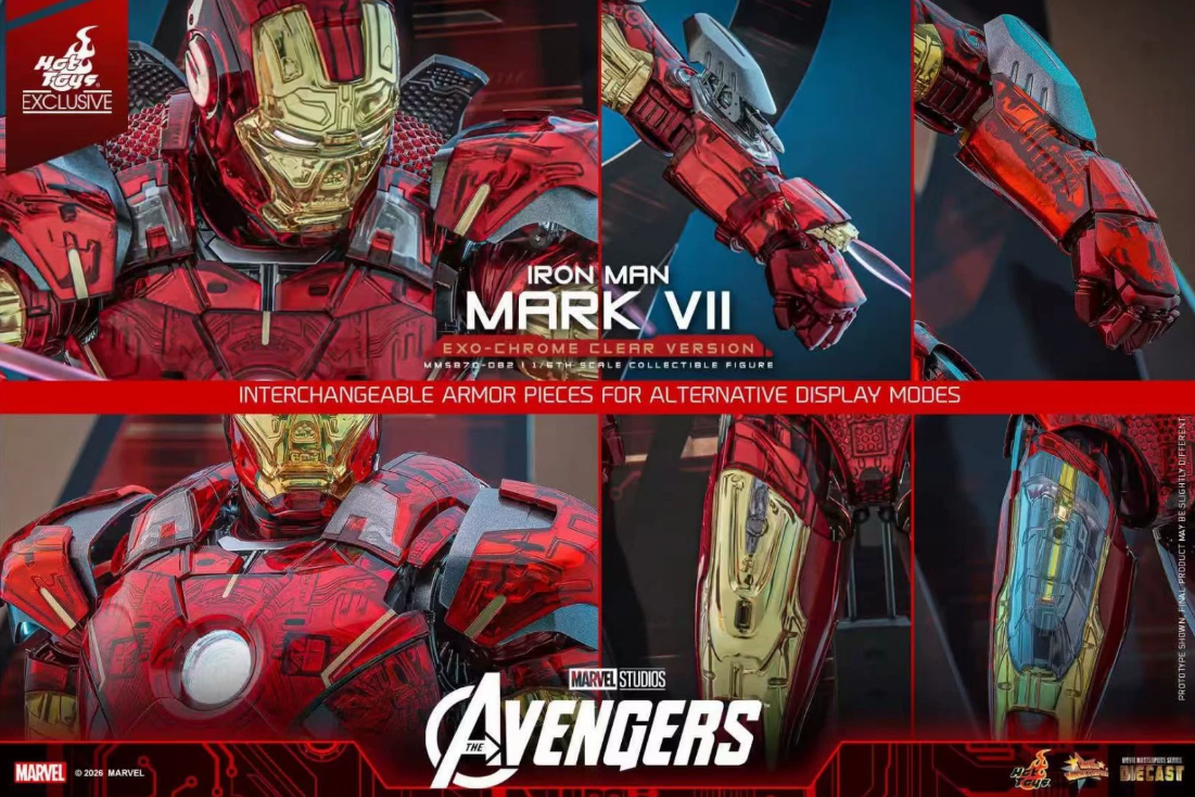 Hot Toys Iron Man Mark VII Exo-Chrome Clear Version MMS870D82