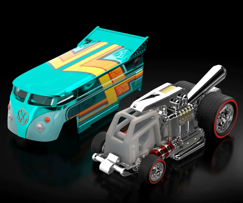 Hot Wheels RLC 2024 Volkswagen Drag Bus 1:64 Diecast Teal Yellow Carded