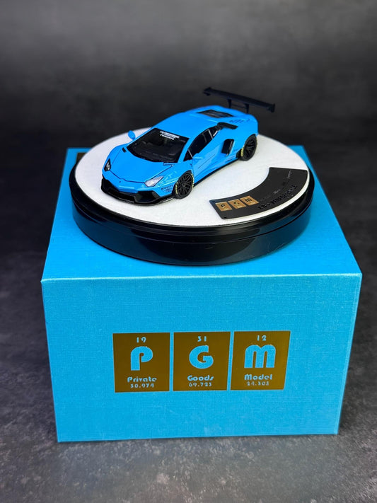 PGM 1:18 Lamborghini LP700 Liberty Walk Wide Body BB Blue Deluxe Model