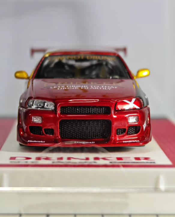 ModernArt Drinker 2.0 Nissan GTR R34 1:64 Signed Edition Diecast Model