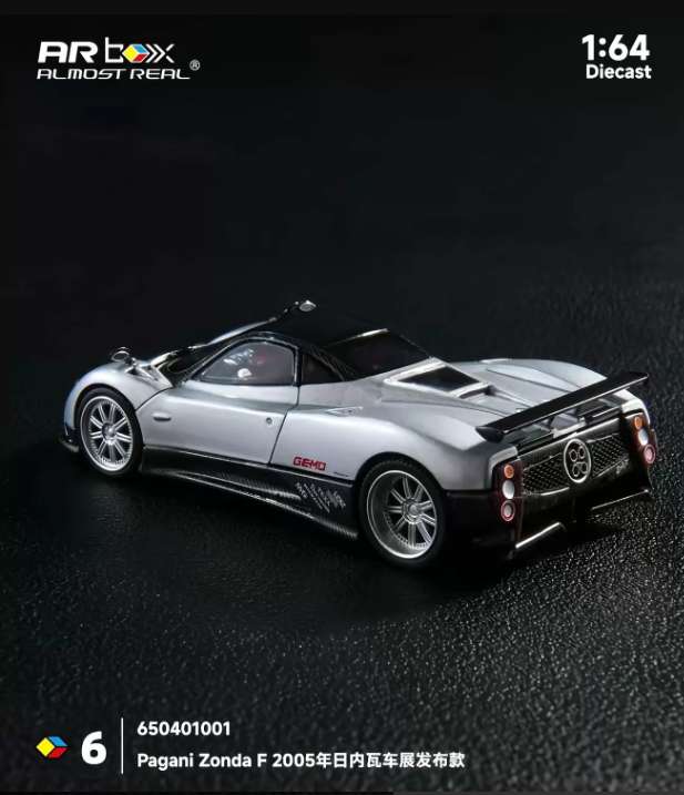 ARbox 1/64 Pagani Zonda F Silver Carbon 2026 HEC Beijing Debut Diecast Model