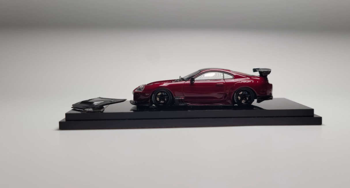 YM Model 1/64 Toyota Supra A80 Red Opening Hood Model