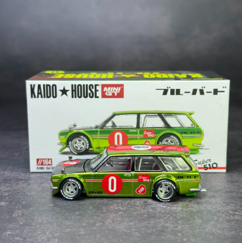 KAIDO HOUSE MINI GT 1/64 Datsun 510 Wagon Chrome Green