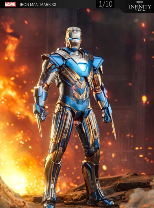 ZD Toys 1/10 Iron Man Mark 30 Blue Steel Action Figure
