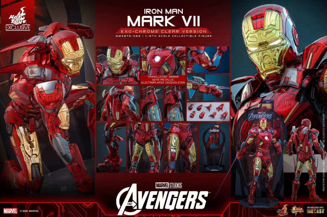 Hot Toys Iron Man Mark VII Exo-Chrome Clear Version MMS870D82