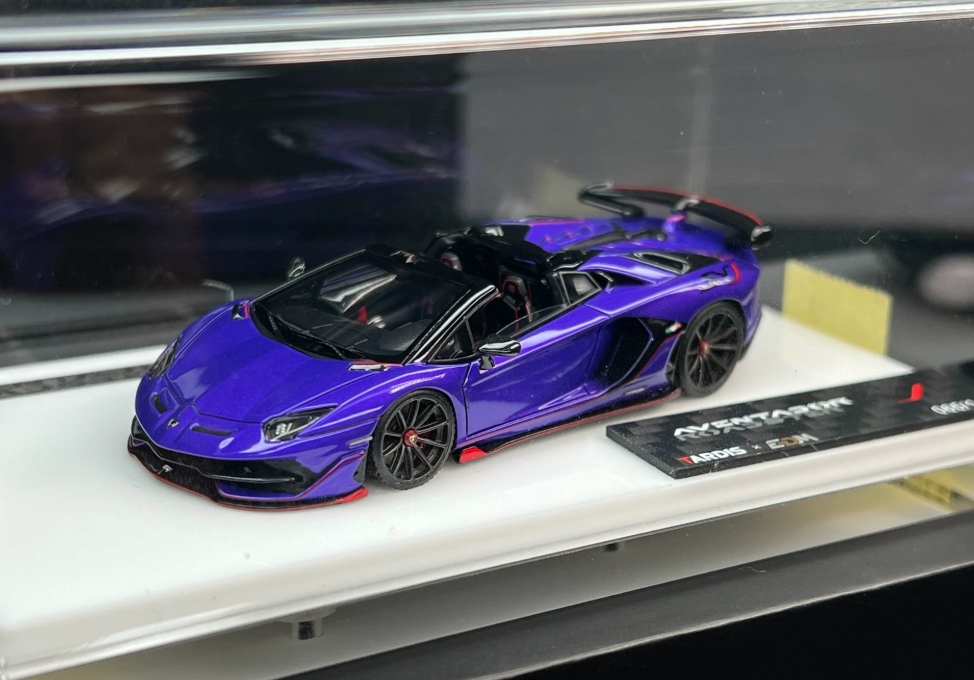 TARDIS x EDM 1/64 Lamborghini Aventador SVJ Roadster Purple
