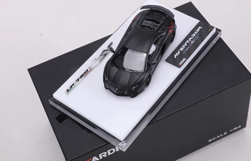 TARDIS 1/64 Lamborghini Aventador SVJ Matte Black Resin LE149