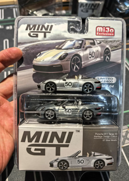 MINI GT 507 Porsche 911 Targa 4S Heritage Silver Chase 100 Units